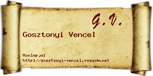 Gosztonyi Vencel névjegykártya